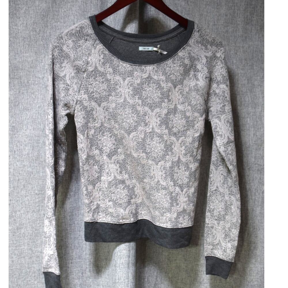 Kimchi Blue Lace Overlay Sweatshirt Gray Long Sleeve Pullover Women’s Size Small